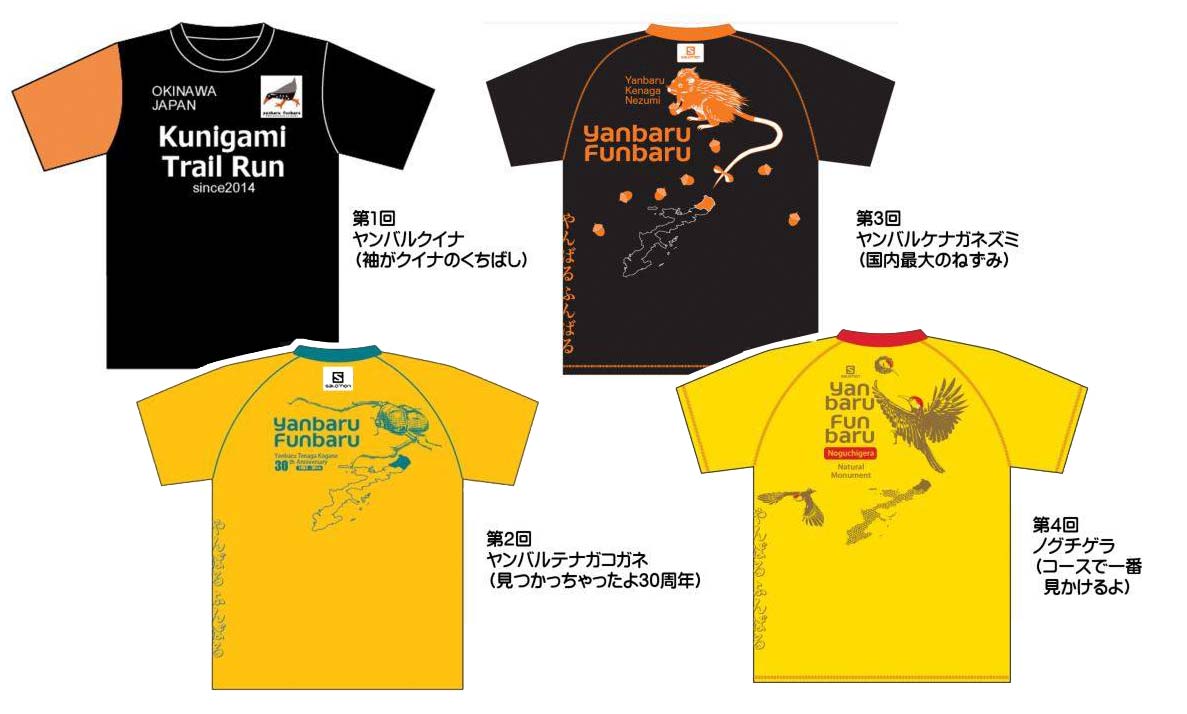 第1回～第4回大会のＴシャツ・デザインの変遷